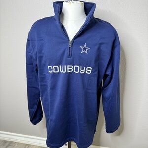 Cowboys Navy Blue Quarter-Zip Jacket